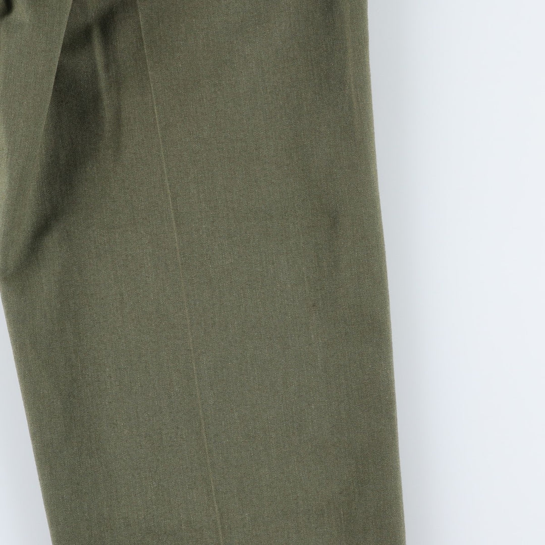 1980'S US Military Issue Military Pants, Made in USA, Size 30x29, Women's L (W28 equivalent), Vintage polyester Khaki type Vintage Second Hand