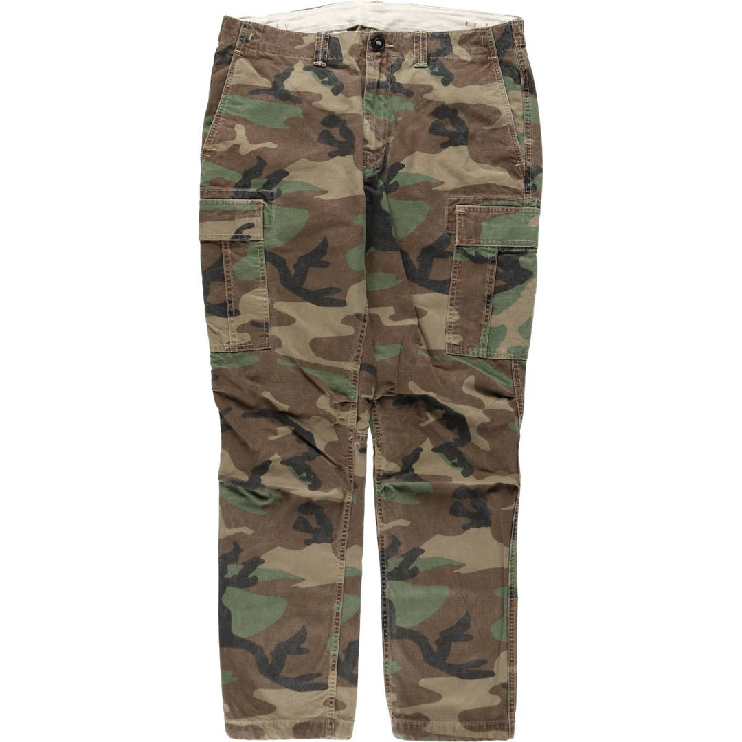 Ralph Lauren POLO RALPH LAUREN Camouflage Pattern Woodland Camo Military Cargo Pants Men's W36 (approx.) cotton Khaki type Vintage Second Hand