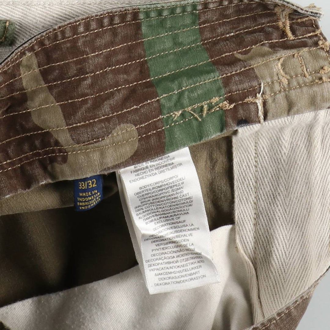 Ralph Lauren POLO RALPH LAUREN Camouflage Pattern Woodland Camo Military Cargo Pants Men's W36 (approx.) cotton Khaki type Vintage Second Hand