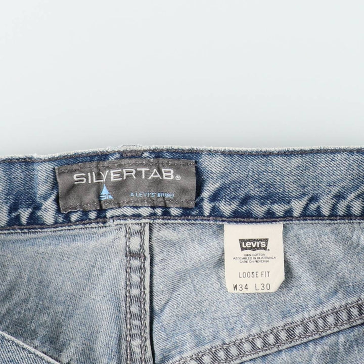 Levi's SILVER TAB Loose Fit Straight Denim Pants, Men's W34 (approx.) cotton blue type Vintage Second Hand