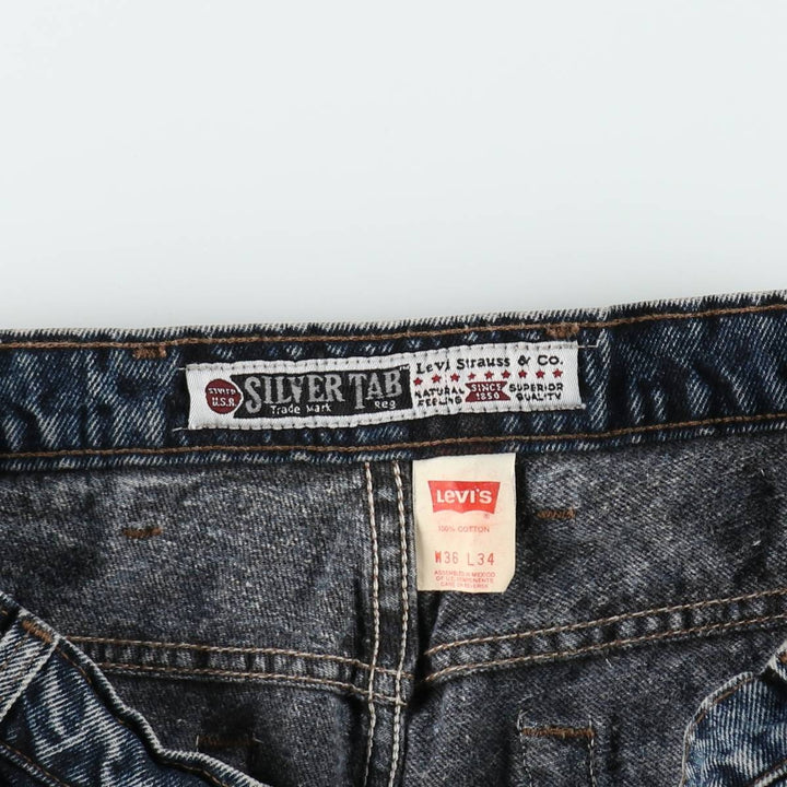 Levi's Silver Tab Chemical Wash Tapered Denim Pants, Men's W35 (approx.) cotton blue type Vintage Second Hand