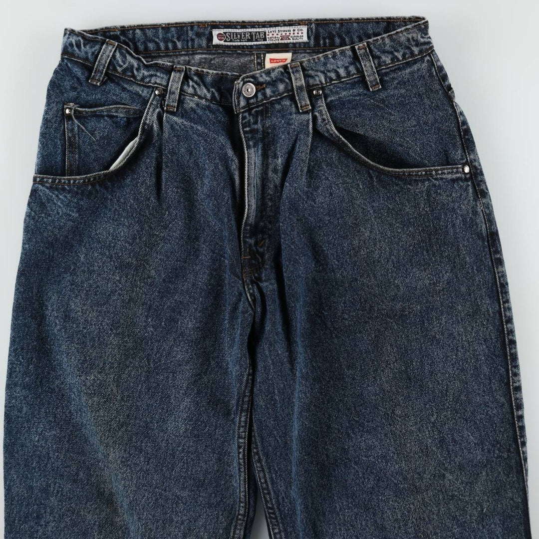 Levi's Silver Tab Chemical Wash Tapered Denim Pants, Men's W35 (approx.) cotton blue type Vintage Second Hand