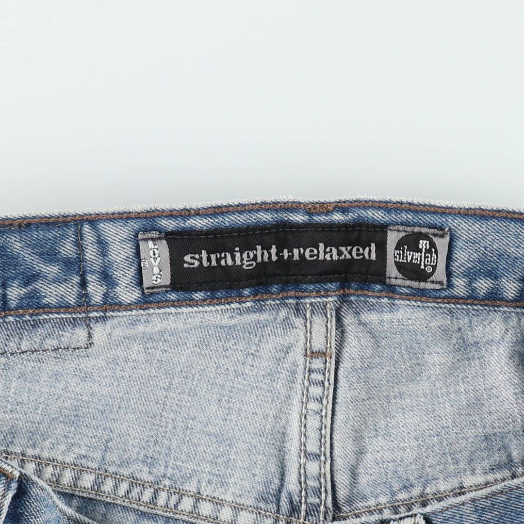 Levi's SILVER TAB Straight+Relaxed Tapered Denim Pants, Men's W36 (approx.) unclear blue type Vintage Second Hand