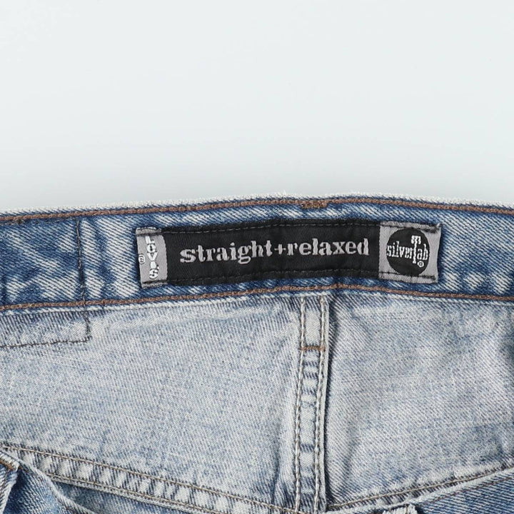 Levi's SILVER TAB Straight+Relaxed Tapered Denim Pants, Men's W36 (approx.) unclear blue type Vintage Second Hand