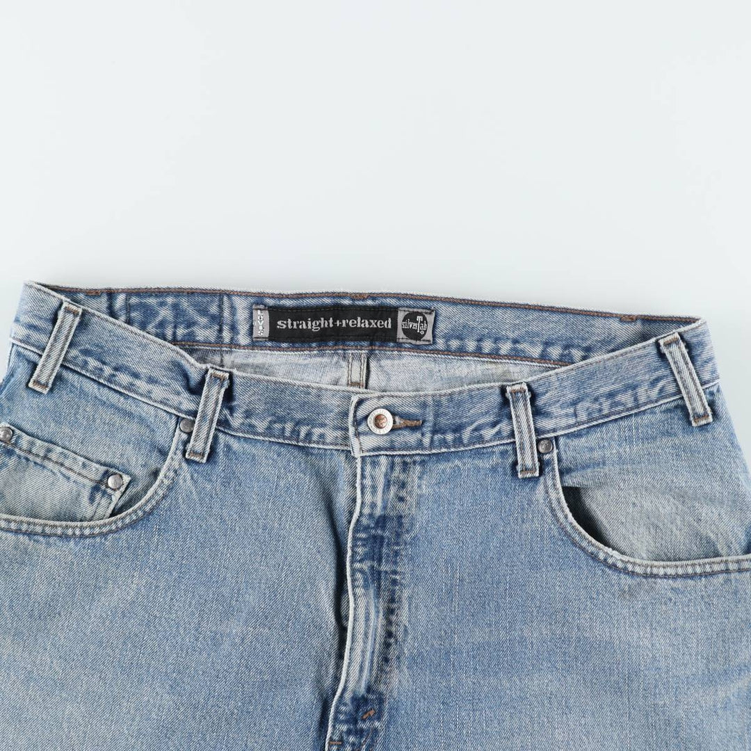 Levi's SILVER TAB Straight+Relaxed Tapered Denim Pants, Men's W36 (approx.) unclear blue type Vintage Second Hand