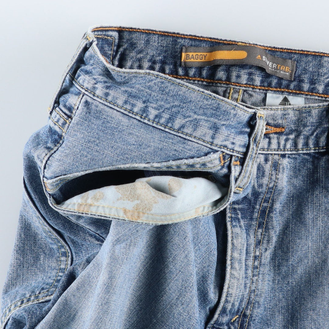 00'S Levi's SILVER TAB BAGGY tapered denim pants for men, size w34 cotton blue type Vintage Second Hand