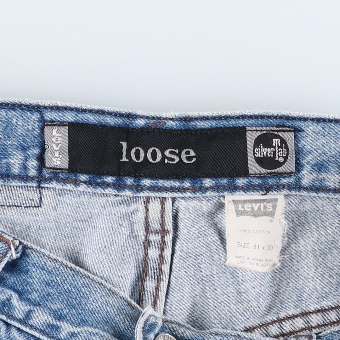 Levi's SILVER TAB LOOSE tapered denim pants for men, equivalent to w32 cotton blue type Vintage Second Hand