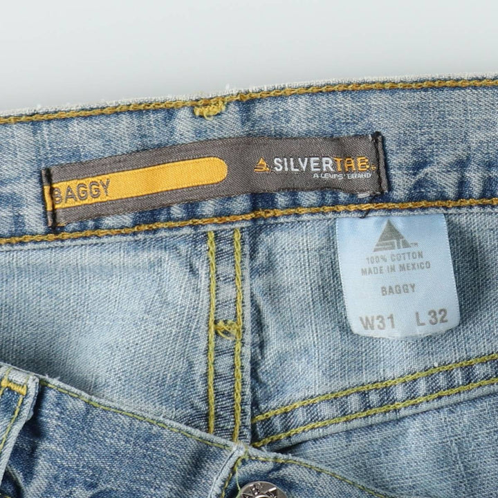 00'S Levi's SILVER TAB BAGGY tapered denim pants for men, size w31 cotton blue type Vintage Second Hand