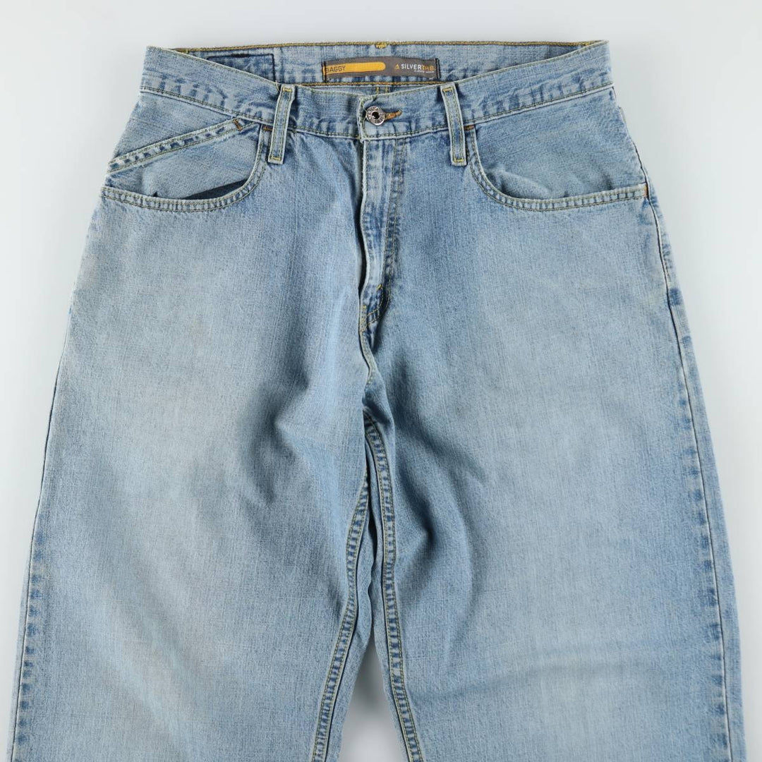 00'S Levi's SILVER TAB BAGGY tapered denim pants for men, size w31 cotton blue type Vintage Second Hand
