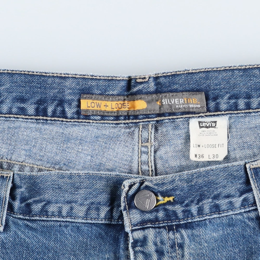 2000'S Levi's SILVER TAB LOW+LOOSE tapered denim pants, men's size W37 cotton blue type Vintage Second Hand