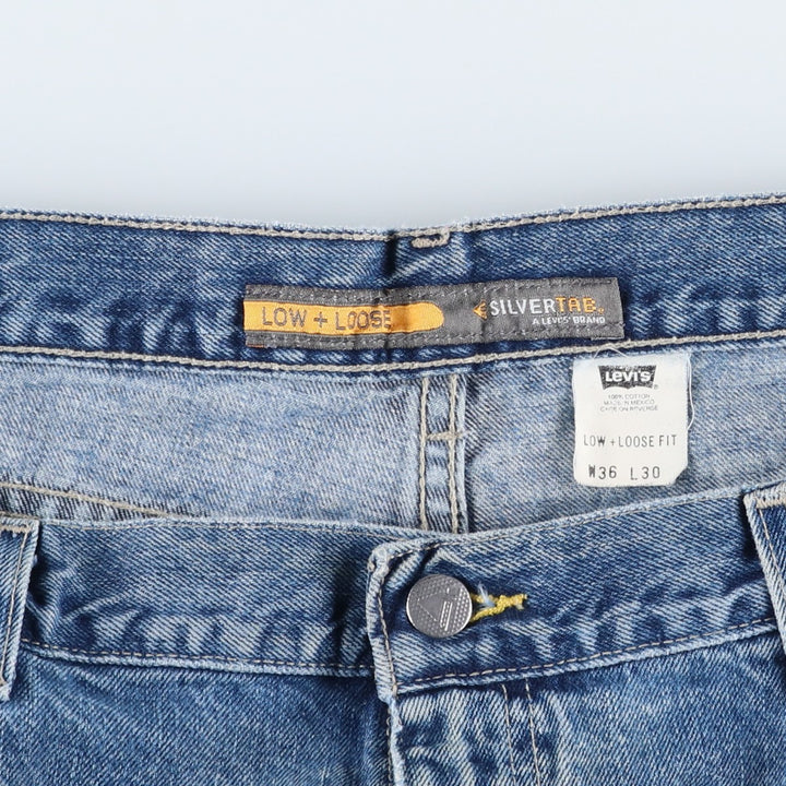 2000'S Levi's SILVER TAB LOW+LOOSE tapered denim pants, men's size W37 cotton blue type Vintage Second Hand