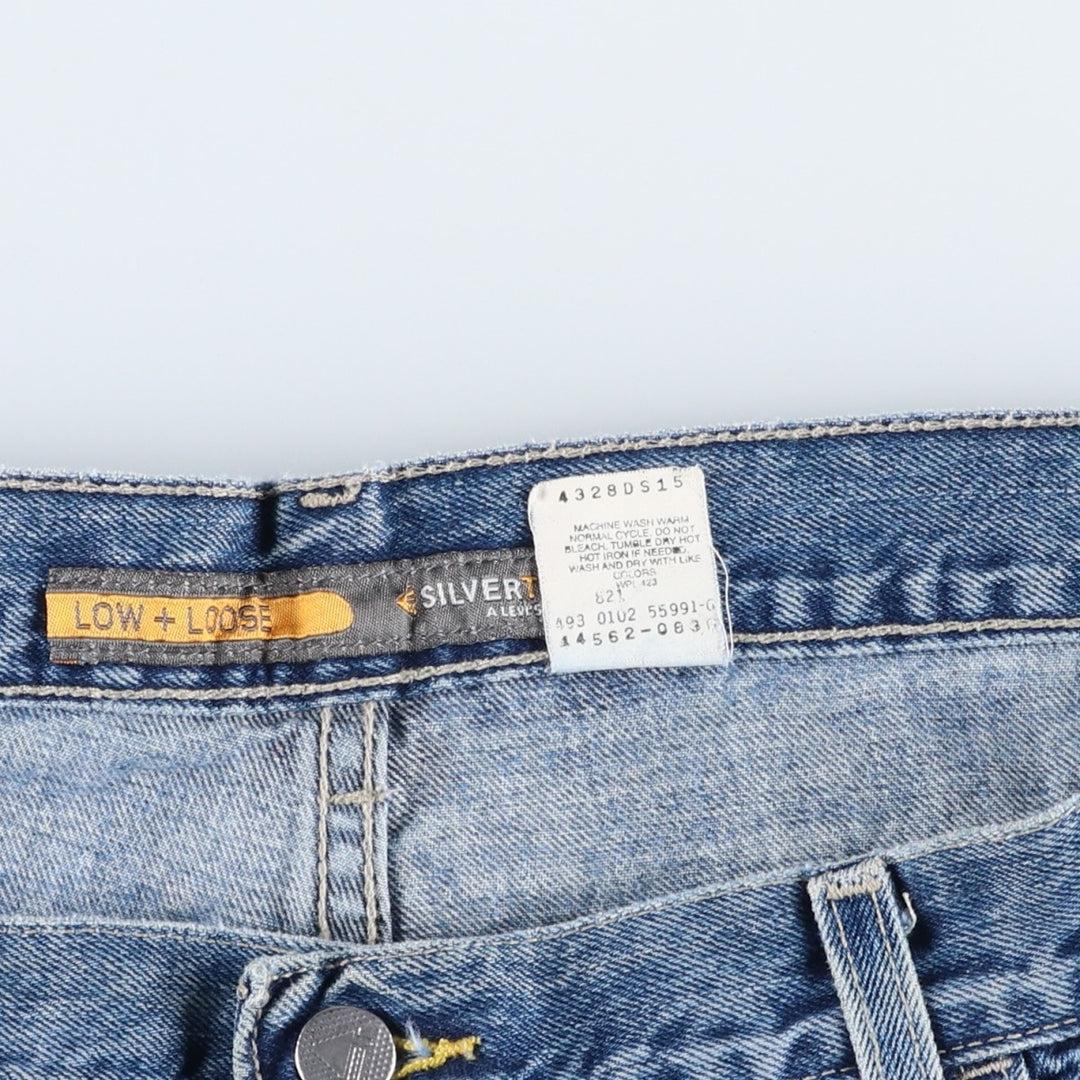 2000'S Levi's SILVER TAB LOW+LOOSE tapered denim pants, men's size W37 cotton blue type Vintage Second Hand
