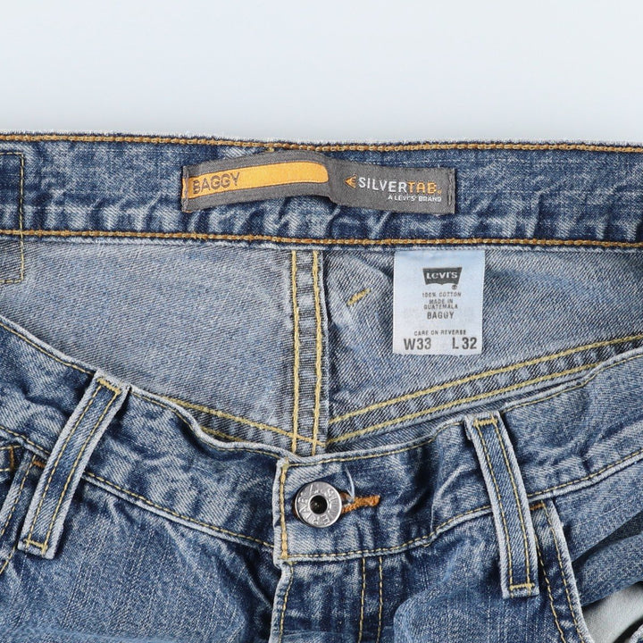 00'S Levi's SILVER TAB BAGGY tapered denim pants for men, size w34 cotton blue type Vintage Second Hand