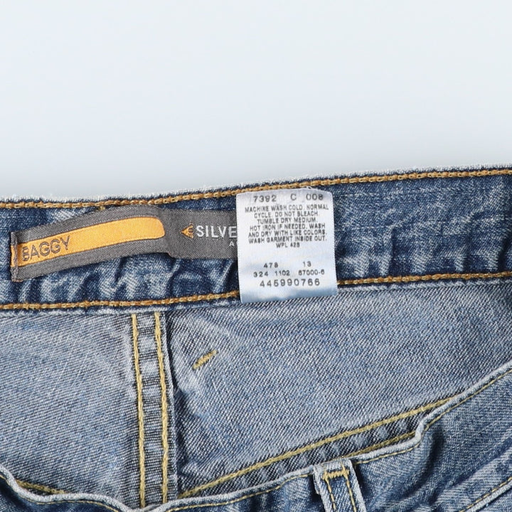 00'S Levi's SILVER TAB BAGGY tapered denim pants for men, size w34 cotton blue type Vintage Second Hand