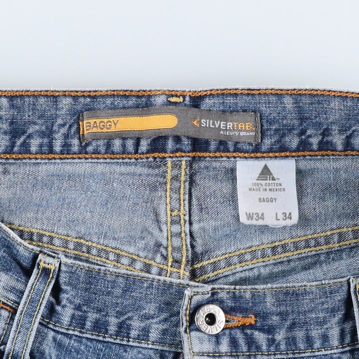 2000'S Levi's SILVER TAB BAGGY Tapered Denim Pants, Men's W35 (approx.) cotton blue type Vintage Second Hand