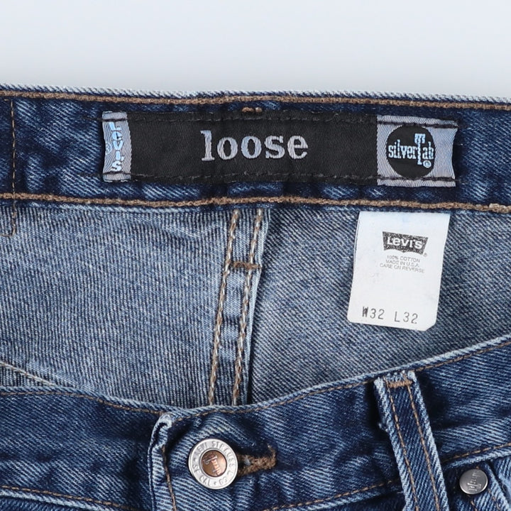 90'S Levi's Silver Tab Loose Tapered Denim Pants, Made in USA, Men's, Size W32, Vintage cotton blue type Vintage Second Hand