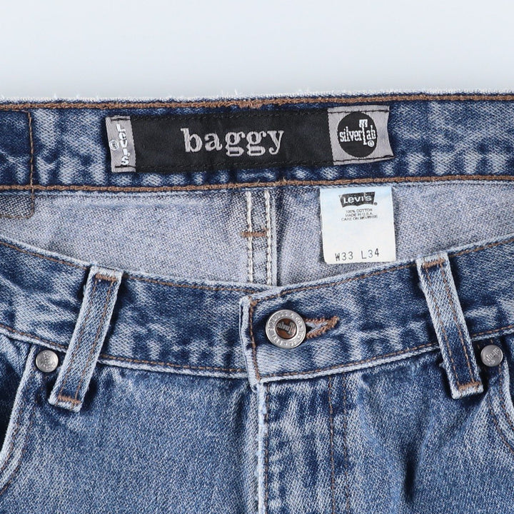 90'S Levi's SILVER TAB BAGGY Tapered Denim Pants Made in USA Men's W34 Vintage cotton blue type Vintage Second Hand