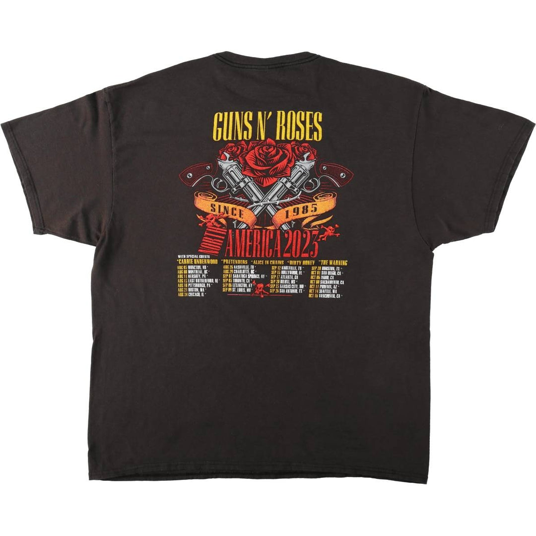 DELTA GUNS N' ROSES Skull Pattern Band T-Shirt (Men's XXL equivalent) cotton black type Vintage Second Hand