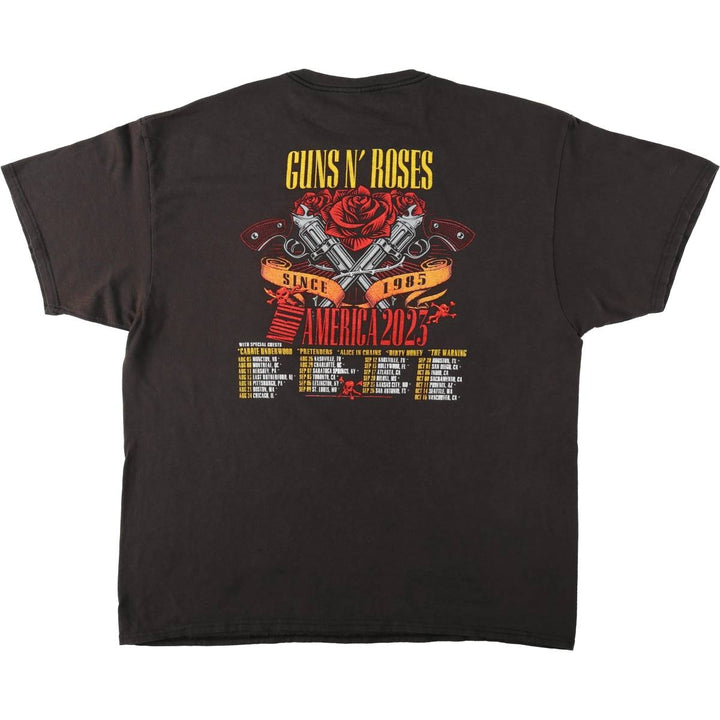 DELTA GUNS N' ROSES Skull Pattern Band T-Shirt (Men's XXL equivalent) cotton black type Vintage Second Hand