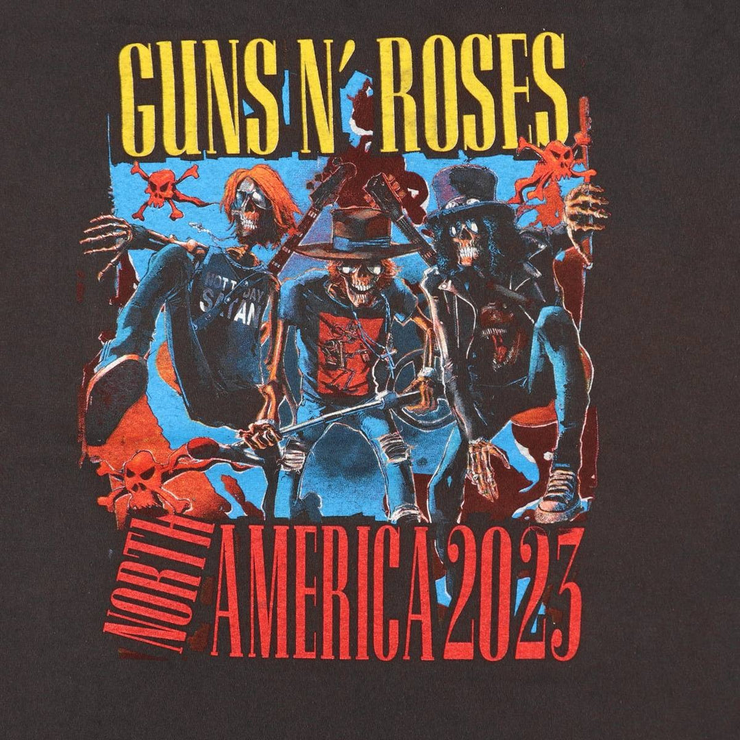 DELTA GUNS N' ROSES Skull Pattern Band T-Shirt (Men's XXL equivalent) cotton black type Vintage Second Hand