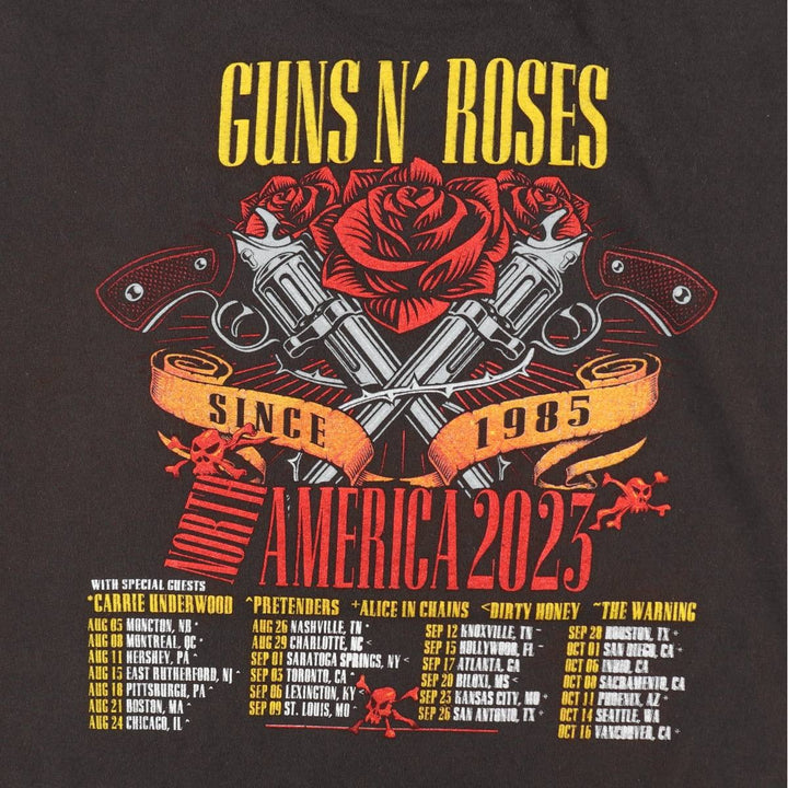 DELTA GUNS N' ROSES Skull Pattern Band T-Shirt (Men's XXL equivalent) cotton black type Vintage Second Hand