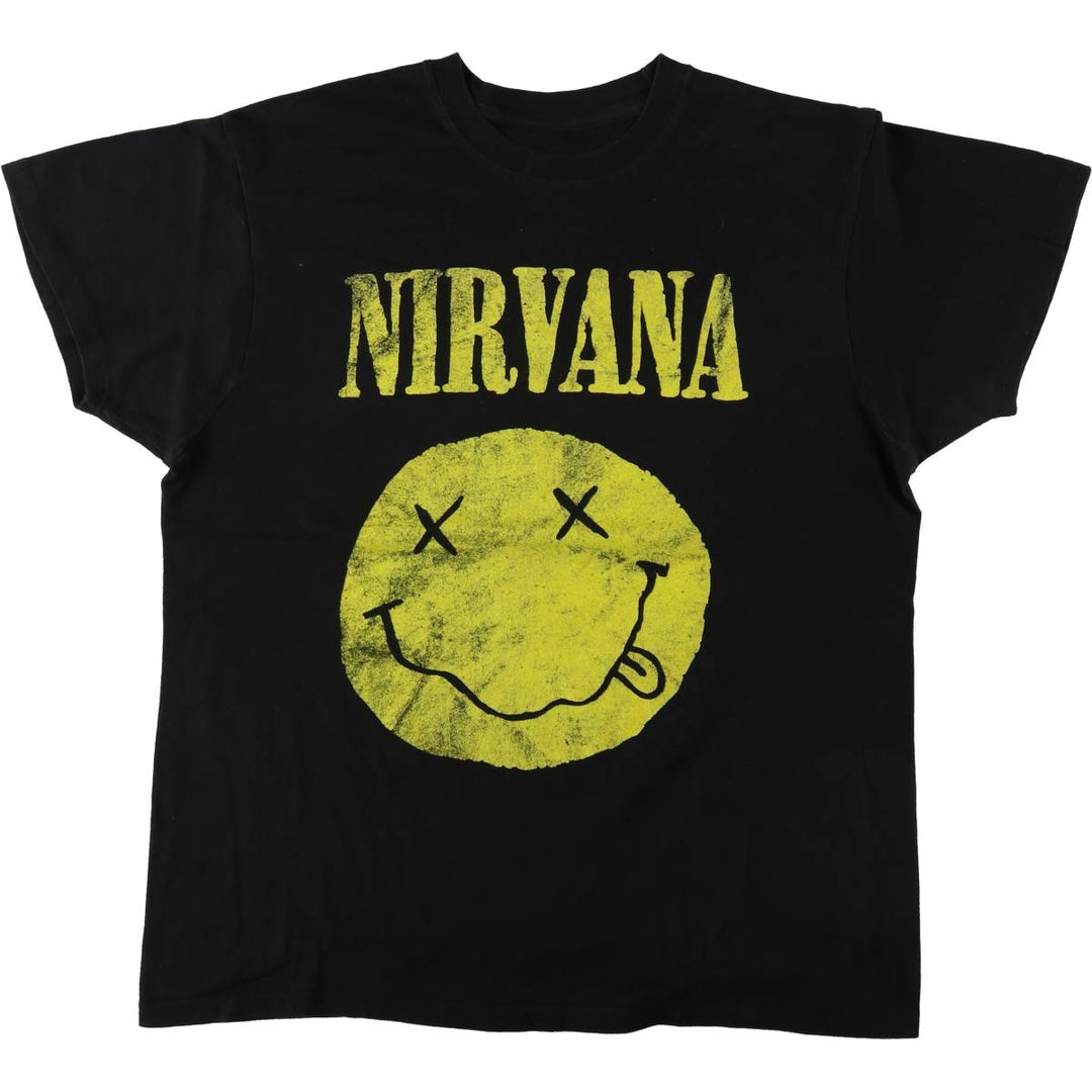 NIRVANA Nirvana Band T-shirt, Band T, Men's M size unclear black type Vintage Second Hand