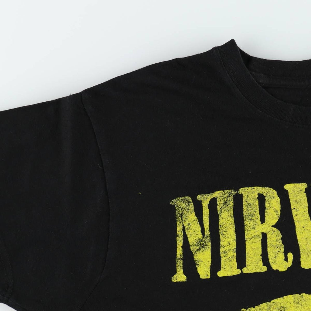 NIRVANA Nirvana Band T-shirt, Band T, Men's M size unclear black type Vintage Second Hand