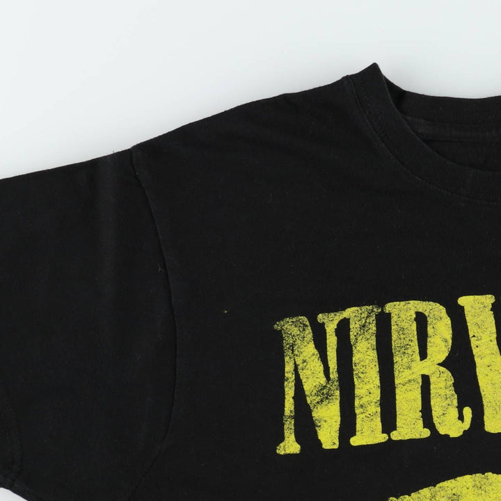 NIRVANA Nirvana Band T-shirt, Band T, Men's M size unclear black type Vintage Second Hand