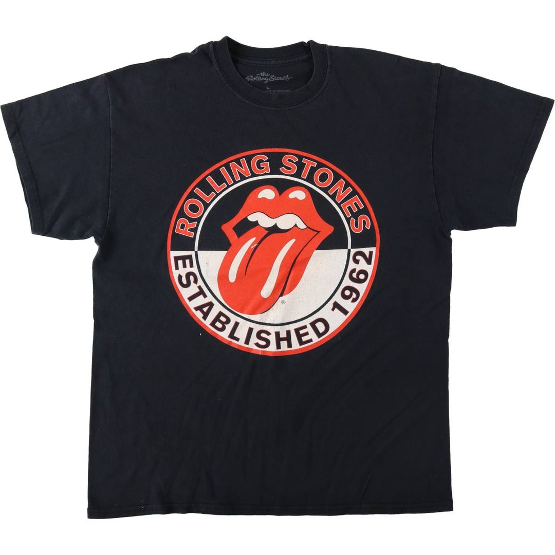 The Rolling Stones Band T-shirt, Band T, Men's L size cotton black type Vintage Second Hand