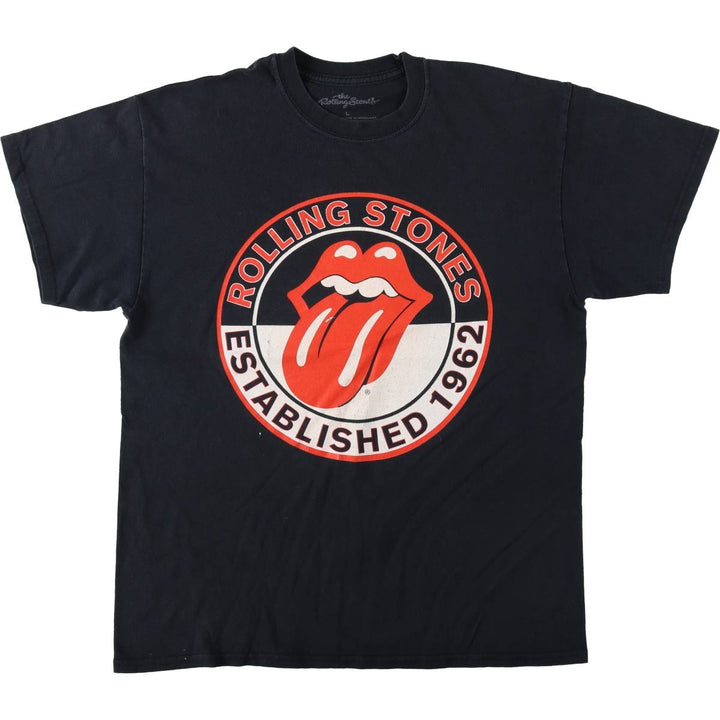 The Rolling Stones Band T-shirt, Band T, Men's L size cotton black type Vintage Second Hand
