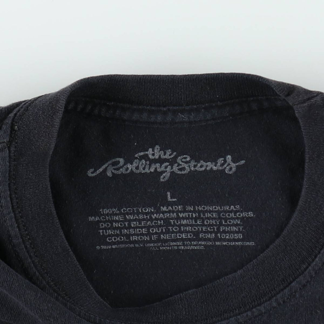 The Rolling Stones Band T-shirt, Band T, Men's L size cotton black type Vintage Second Hand