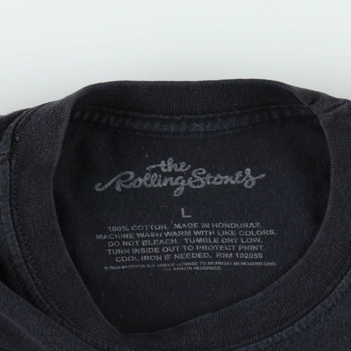 The Rolling Stones Band T-shirt, Band T, Men's L size cotton black type Vintage Second Hand