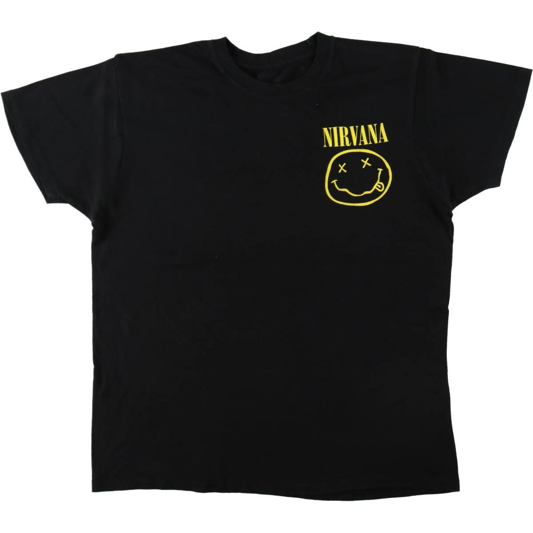 NIRVANA Nirvana Band T-shirt, Band T, Men's L size cotton black type Vintage Second Hand