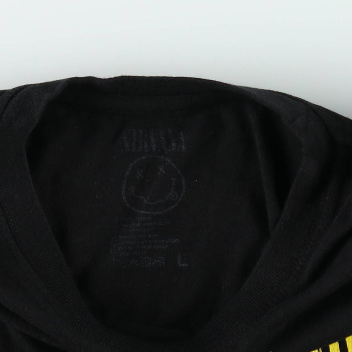 NIRVANA Nirvana Band T-shirt, Band T, Men's L size cotton black type Vintage Second Hand