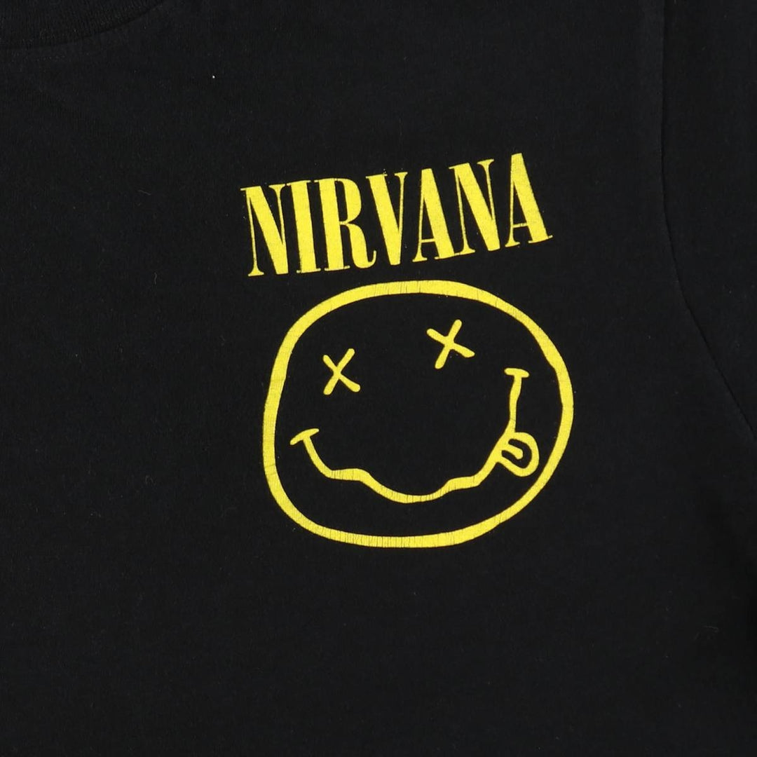 NIRVANA Nirvana Band T-shirt, Band T, Men's L size cotton black type Vintage Second Hand