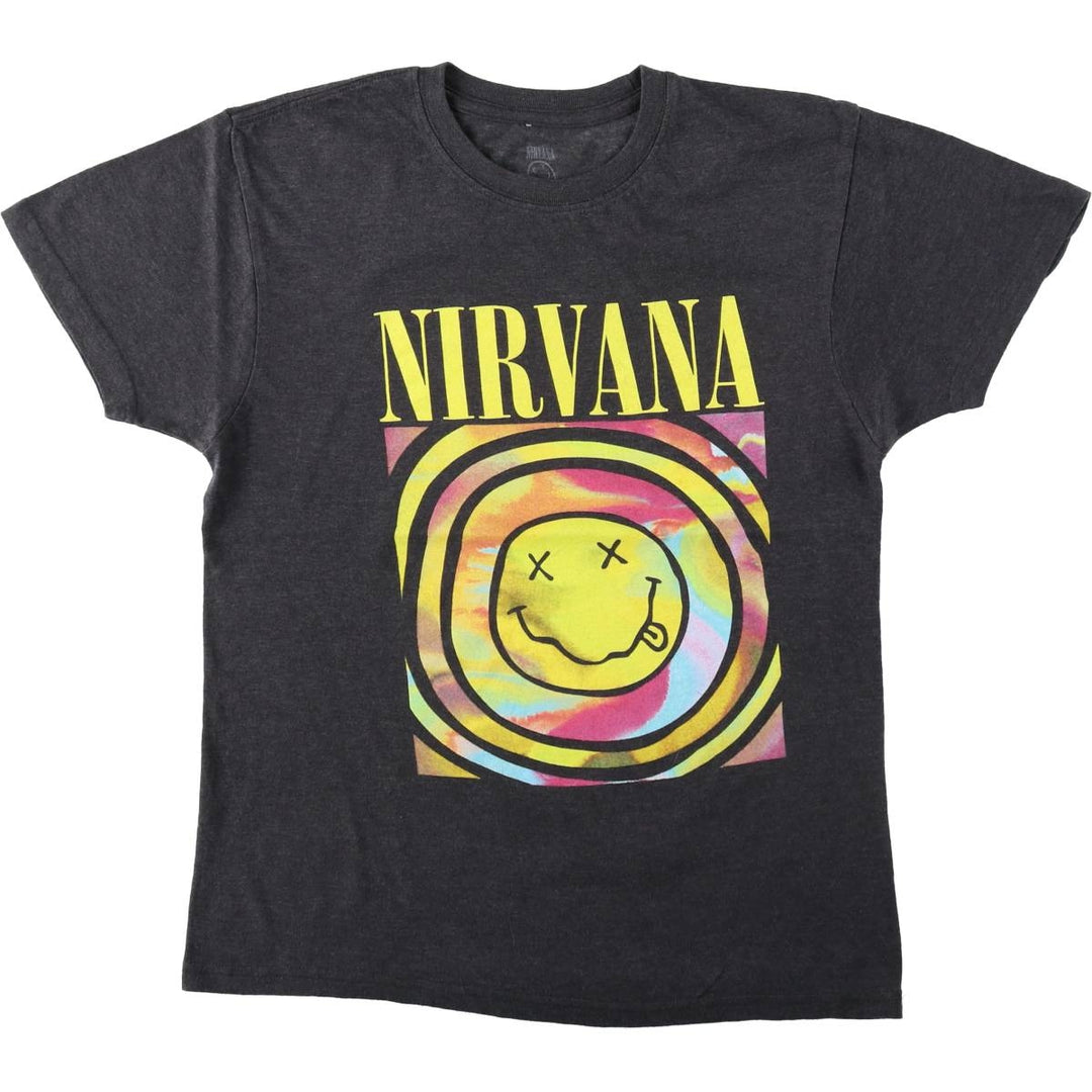 NIRVANA Nirvana Band T-shirt, Band T, Men's M size cotton gray type Vintage Second Hand
