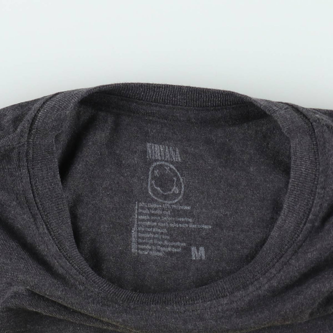 NIRVANA Nirvana Band T-shirt, Band T, Men's M size cotton gray type Vintage Second Hand