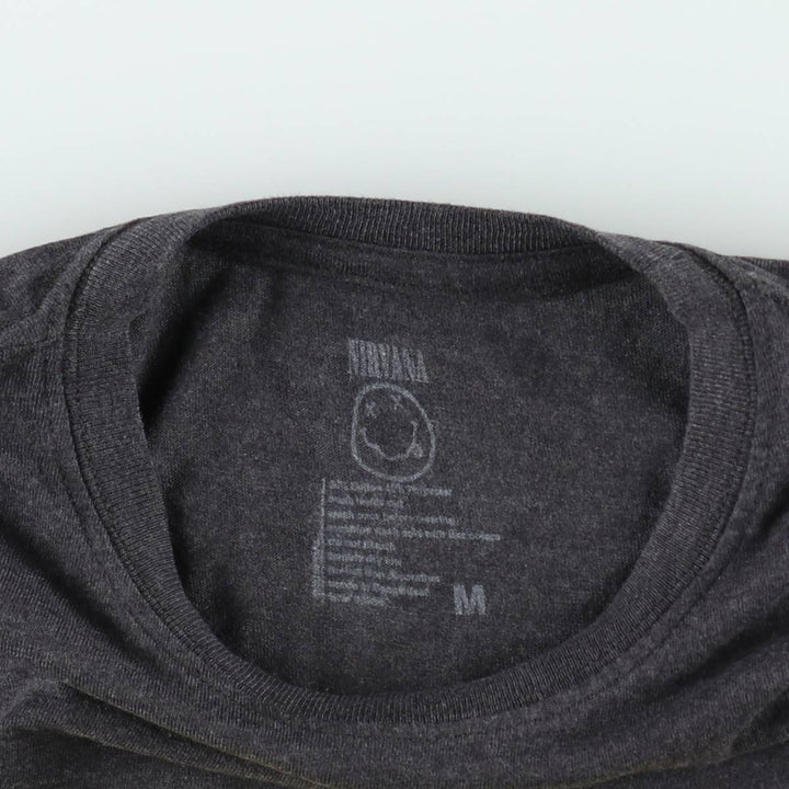 NIRVANA Nirvana Band T-shirt, Band T, Men's M size cotton gray type Vintage Second Hand