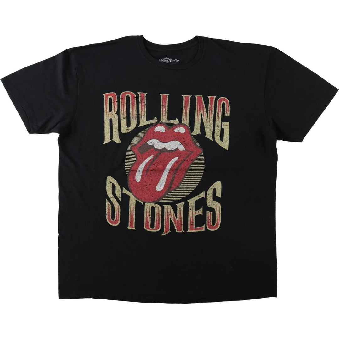 The Rolling Stones Band T-shirt, Men's XL cotton black type Vintage Second Hand
