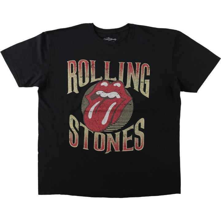 The Rolling Stones Band T-shirt, Men's XL cotton black type Vintage Second Hand