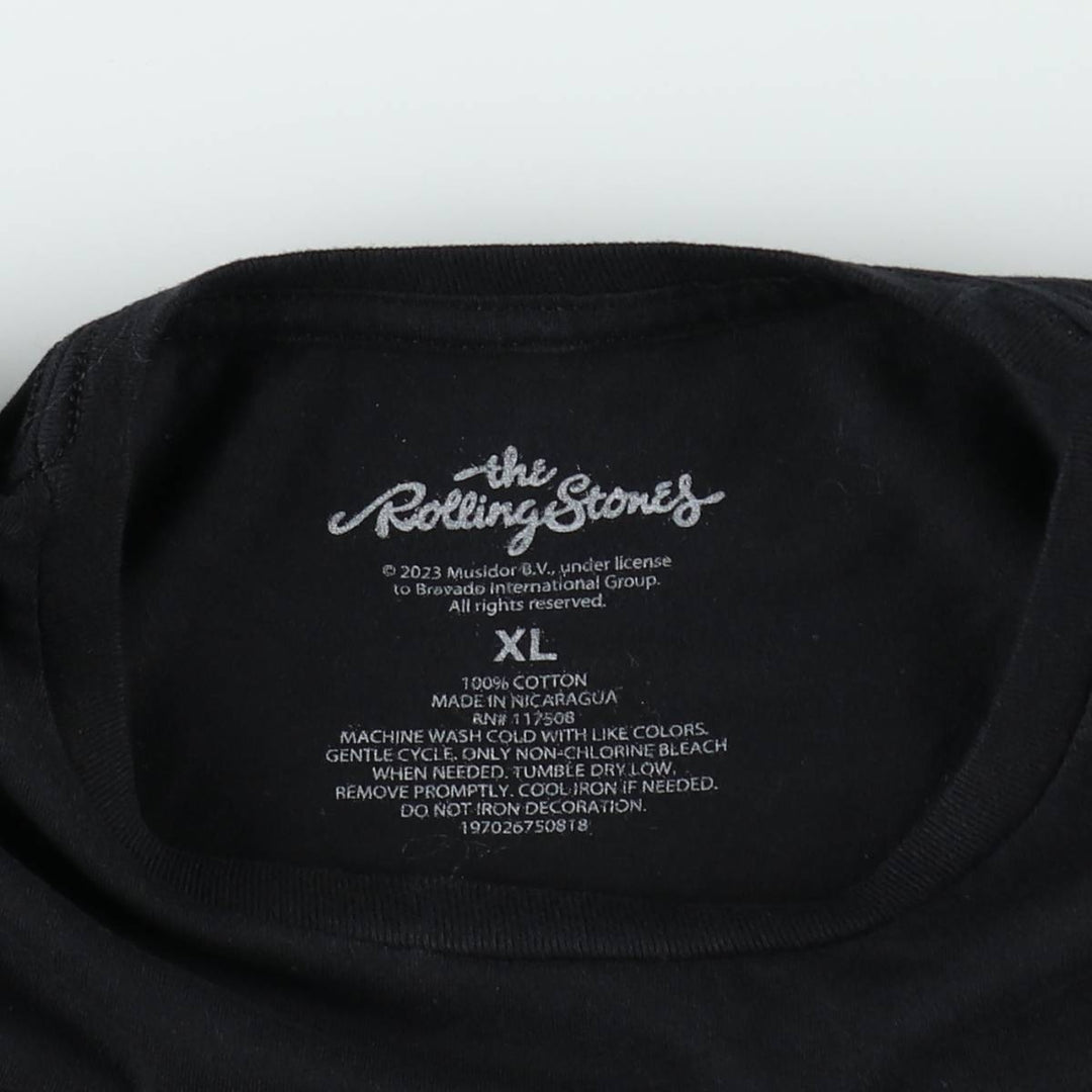 The Rolling Stones Band T-shirt, Men's XL cotton black type Vintage Second Hand