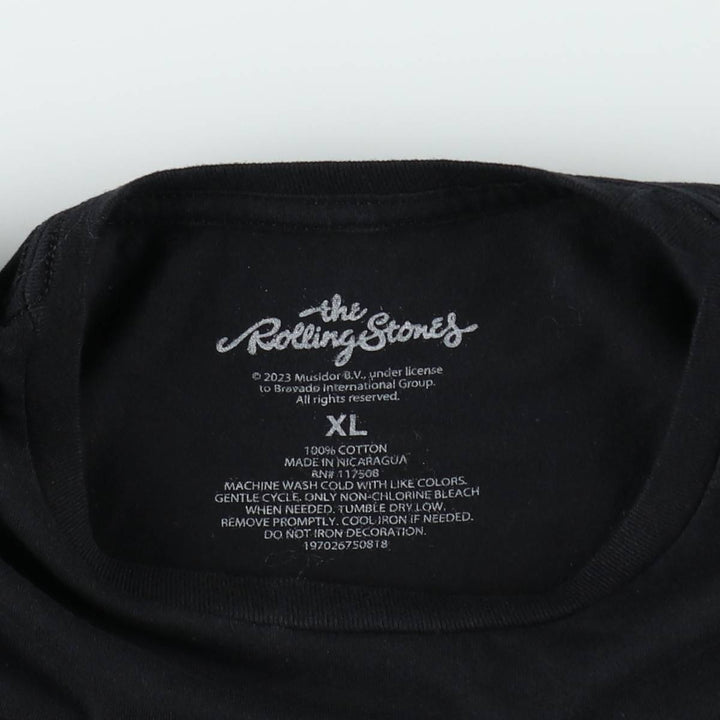 The Rolling Stones Band T-shirt, Men's XL cotton black type Vintage Second Hand