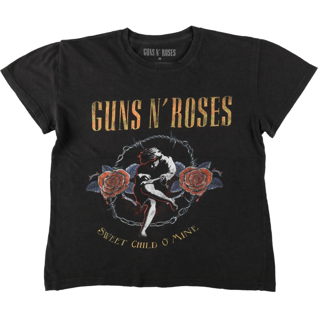 GUNS N' ROSES Guns N' Roses Band T-shirt Band Tee Men's M size cotton black type Vintage Second Hand