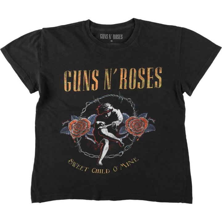 GUNS N' ROSES Guns N' Roses Band T-shirt Band Tee Men's M size cotton black type Vintage Second Hand