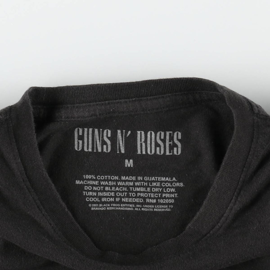 GUNS N' ROSES Guns N' Roses Band T-shirt Band Tee Men's M size cotton black type Vintage Second Hand