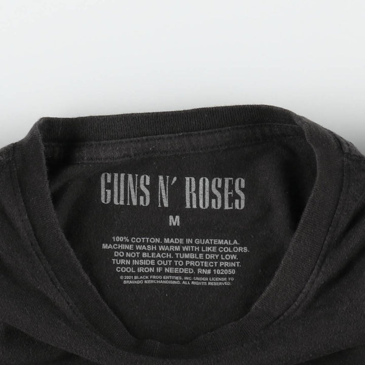 GUNS N' ROSES Guns N' Roses Band T-shirt Band Tee Men's M size cotton black type Vintage Second Hand