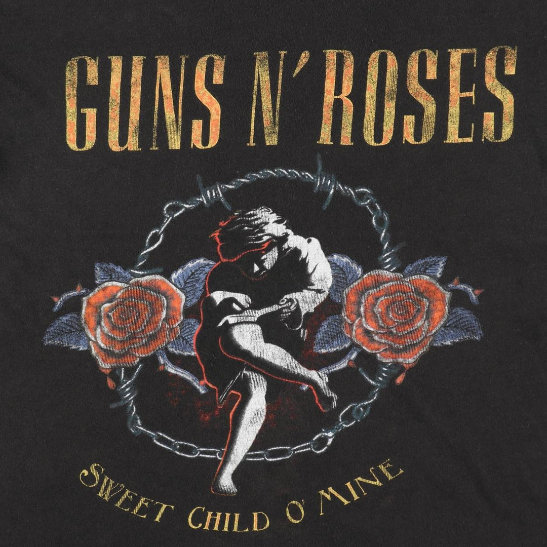 GUNS N' ROSES Guns N' Roses Band T-shirt Band Tee Men's M size cotton black type Vintage Second Hand