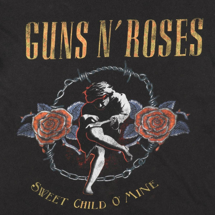 GUNS N' ROSES Guns N' Roses Band T-shirt Band Tee Men's M size cotton black type Vintage Second Hand