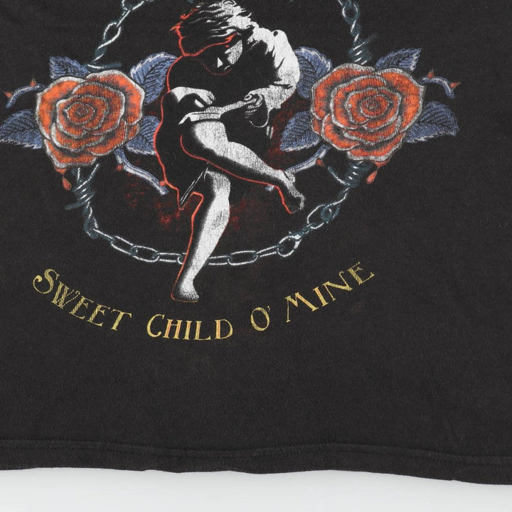 GUNS N' ROSES Guns N' Roses Band T-shirt Band Tee Men's M size cotton black type Vintage Second Hand