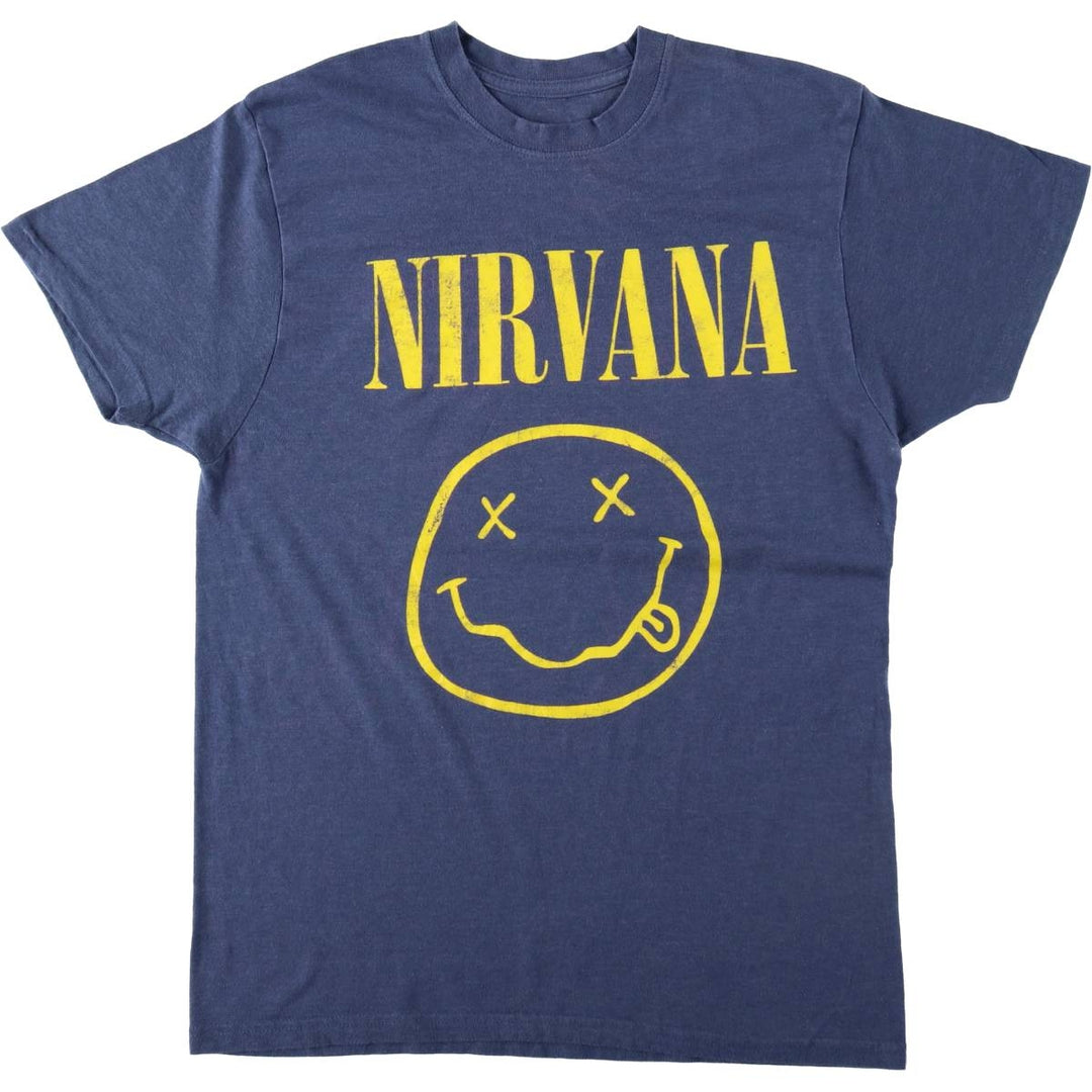 NIRVANA Nirvana Band T-shirt, Band T, Men's M size unclear Navy blue Vintage Second Hand